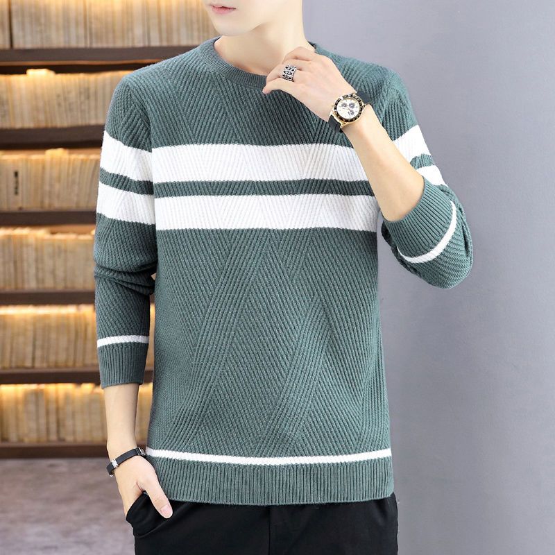 Sweaters for men's autumn style plush and thickened winter bottoms, tops, knit shirts, round necks, trendy sweaters, new_voghion.com