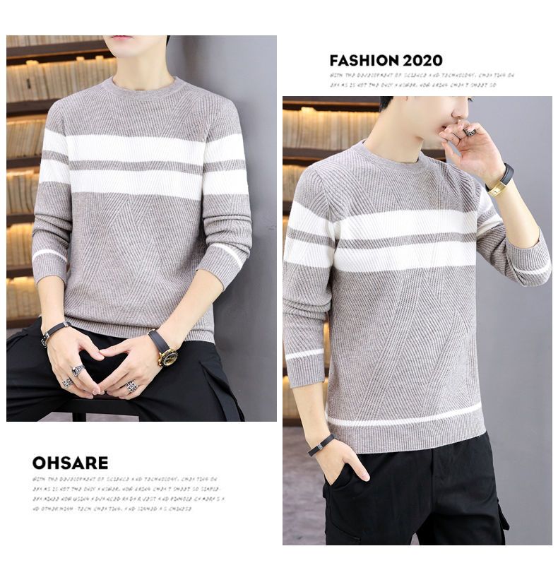 Men's Sweater Thickened Knit Pullover Round Neck Autumn Winter_voghion.com