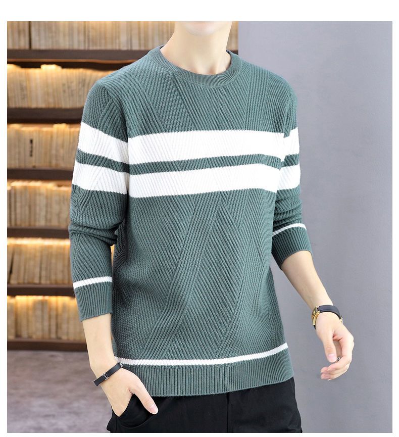 Men's Sweater Thickened Knit Pullover Round Neck Autumn Winter_voghion.com