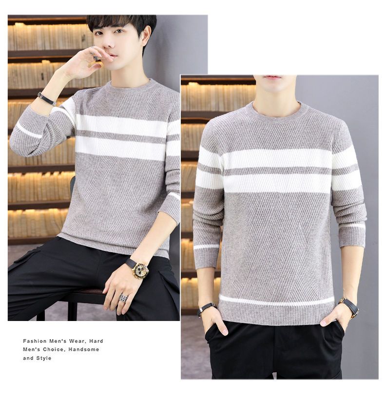 Men's Sweater Thickened Knit Pullover Round Neck Autumn Winter_voghion.com