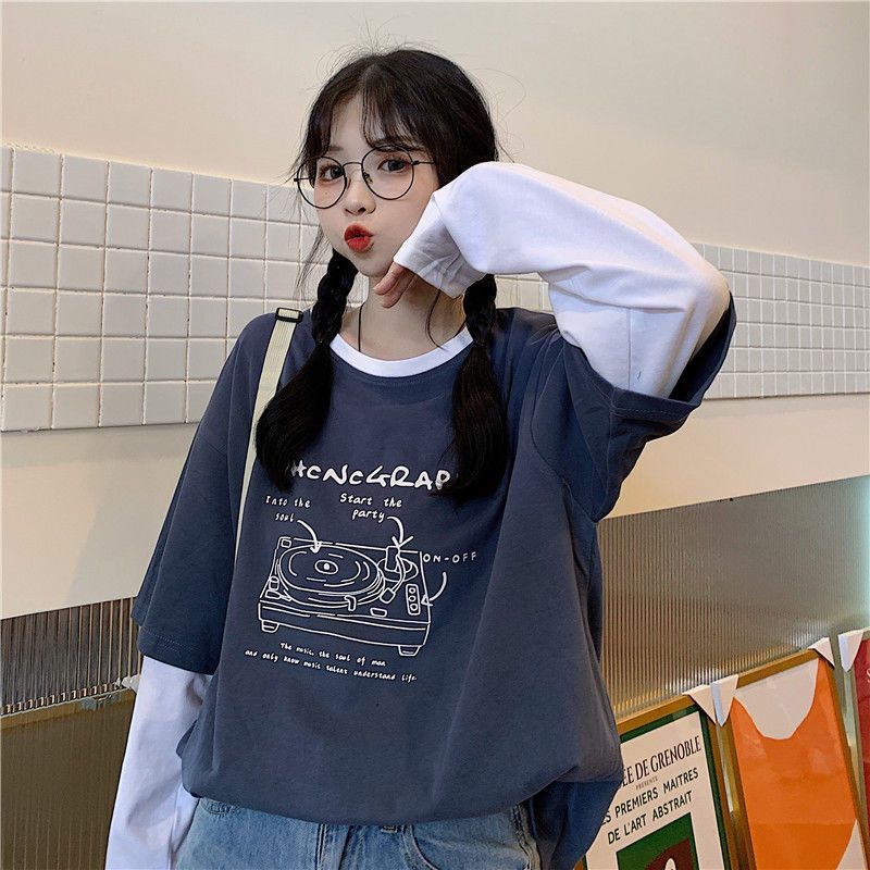 Net red T-shirt women's super fire long sleeve new loose Korean student's Harajuku two early autumn jackets