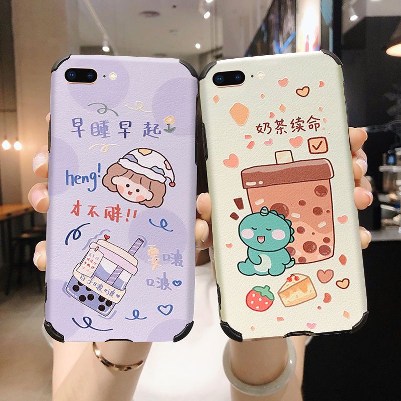 Apple 6 / 6S / 7 / 8plus phone case X / XR / XS cartoon iPhone 11pro Max soft shell tide with litchi grain