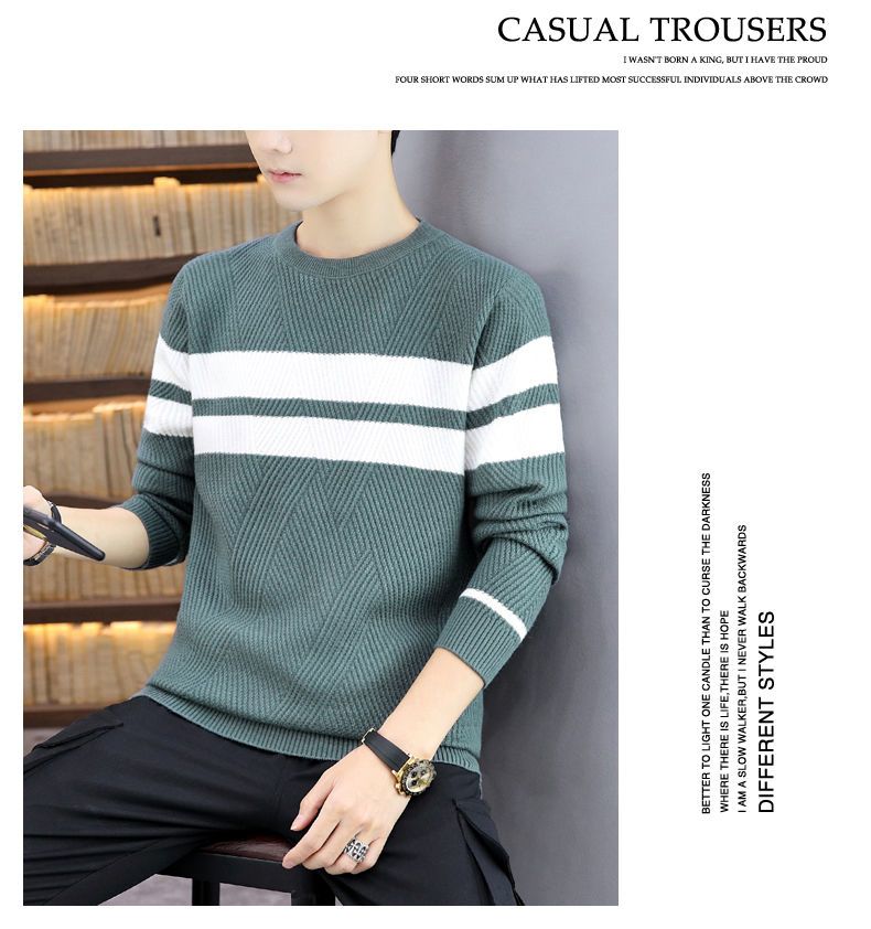Men's Sweater Thickened Knit Pullover Round Neck Autumn Winter_voghion.com