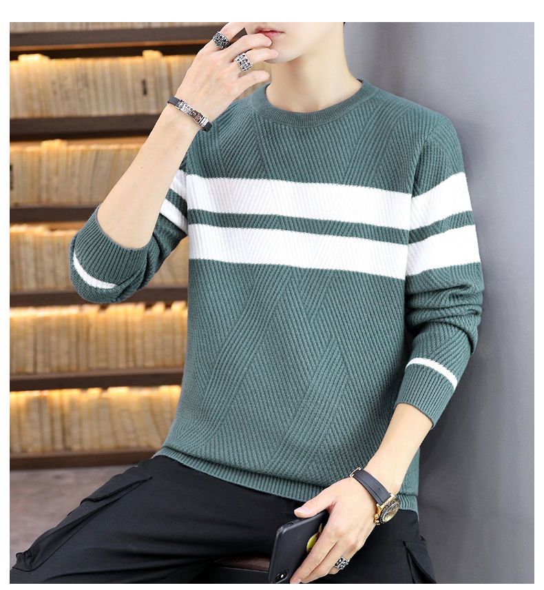 Men's Sweater Thickened Knit Pullover Round Neck Autumn Winter_voghion.com