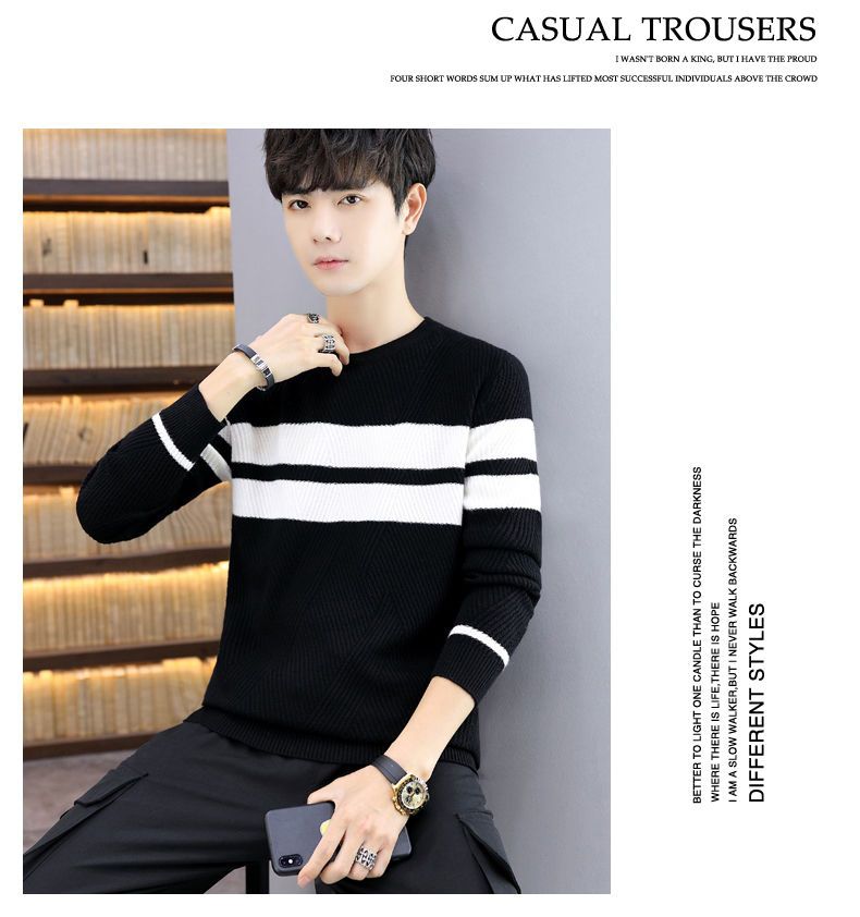Men's Sweater Thickened Knit Pullover Round Neck Autumn Winter_voghion.com