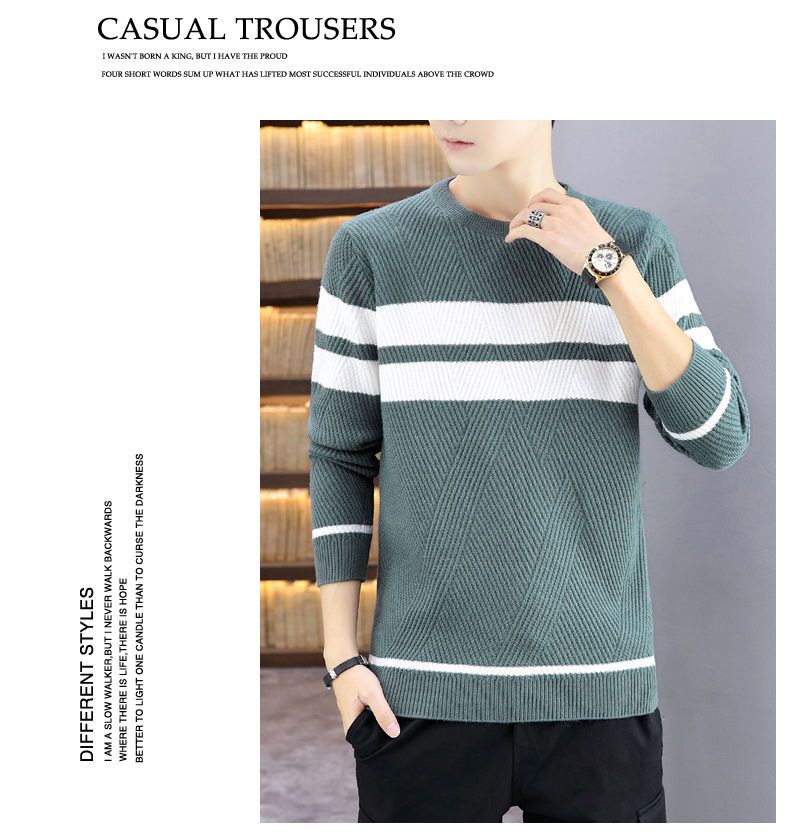 Men's Sweater Thickened Knit Pullover Round Neck Autumn Winter_voghion.com