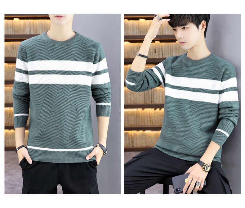 Men's Sweater Thickened Knit Pullover Round Neck Autumn Winter_voghion.com