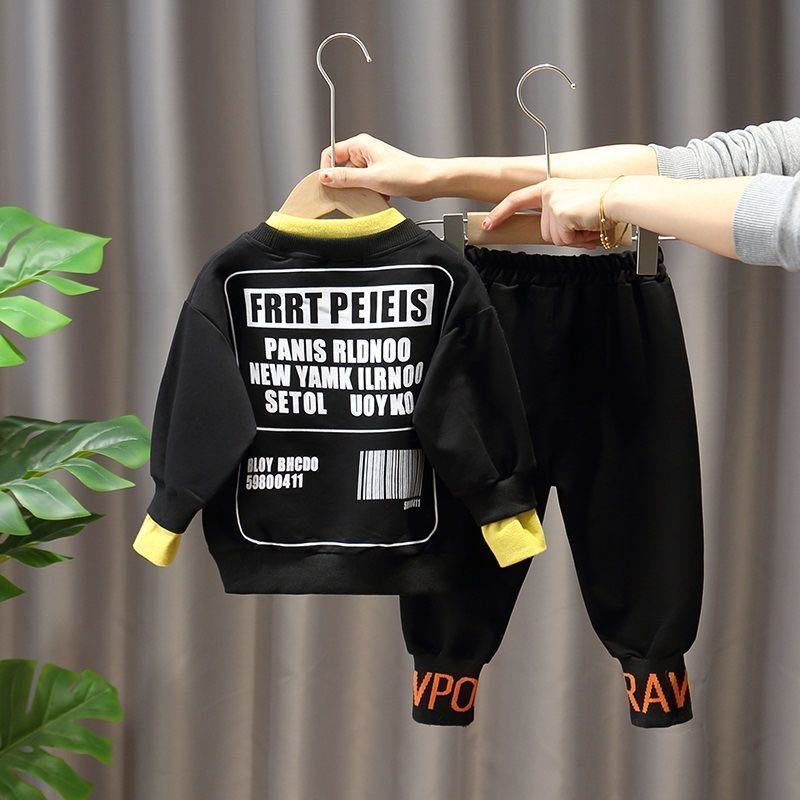 女童套装2020新款长袖男童秋装洋气中大童休闲韩版儿童卫衣两件套