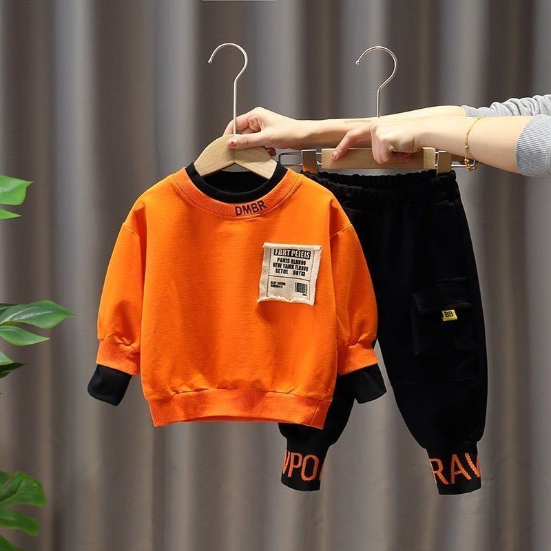 女童套装2020新款长袖男童秋装洋气中大童休闲韩版儿童卫衣两件套