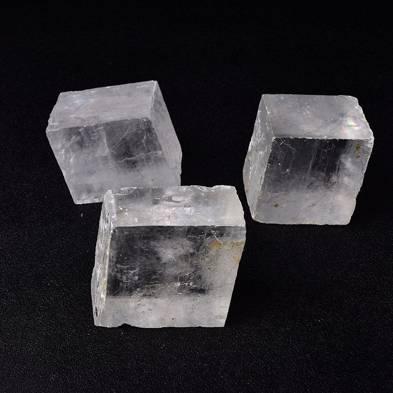 天然水晶碎石白色方解石冰洲石原石摆件能量矿石教学标本石