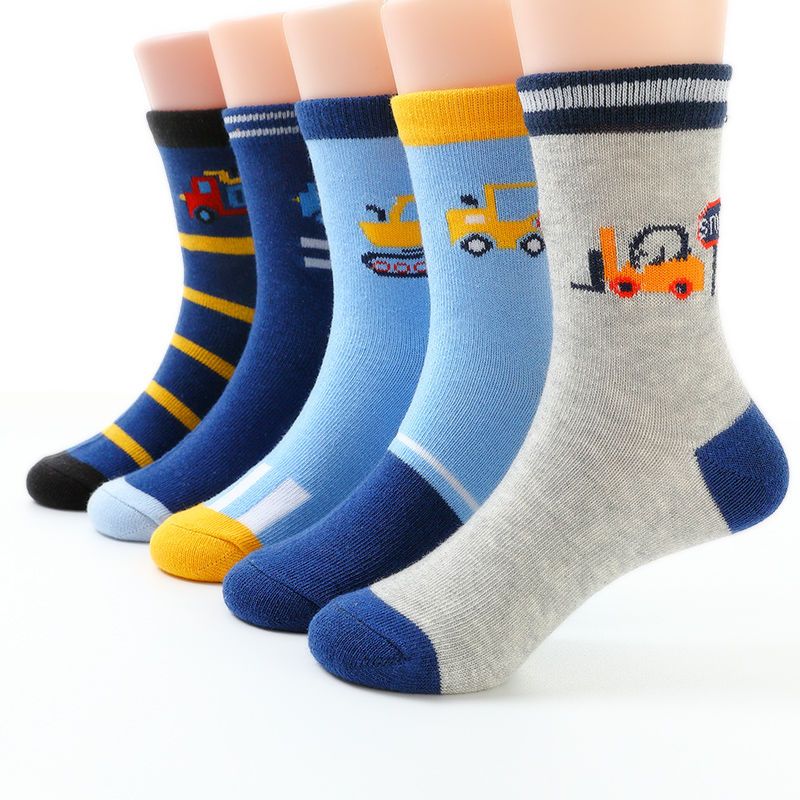 Autumn and winter pure cotton children's socks boys and girls baby middle tube socks boys spring and autumn thin medium and large children's baby cotton socks