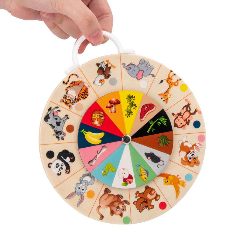 儿童多功能双面学习乘法分解盘数学教具动物配对宝宝早教转盘玩具