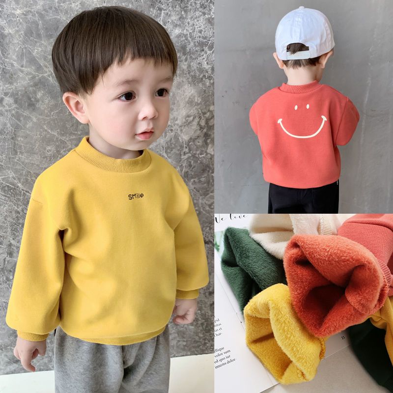 Baby plush sweater winter clothes autumn winter children's boys' top baby Pullover coat 1 year old 3 children's trend