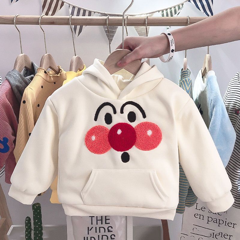 Baby winter clothes plus fleece sweater 2023 new boys and girls autumn and winter long-sleeved bottoming shirt infants warm tops