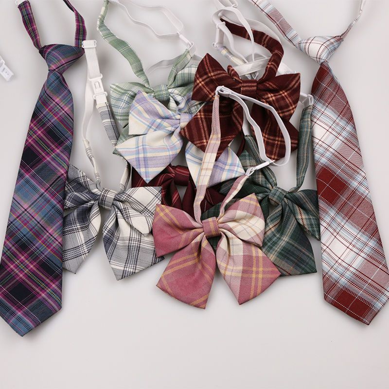 New Japanese Plaid Bow Tie Shirt JK bow tie bow tie custom bow tie sailor's suit cyan gold gray Plaid