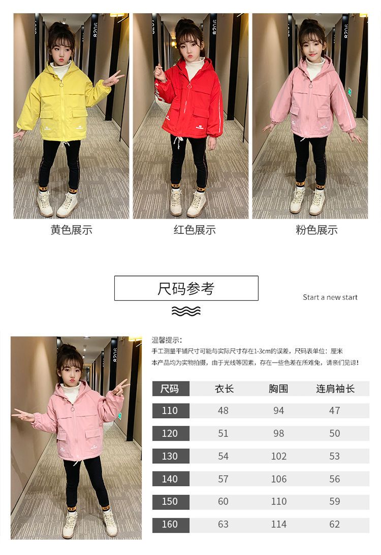 女童外套秋装2020新款韩版儿童网红中大童夹克小女孩加绒加棉风衣