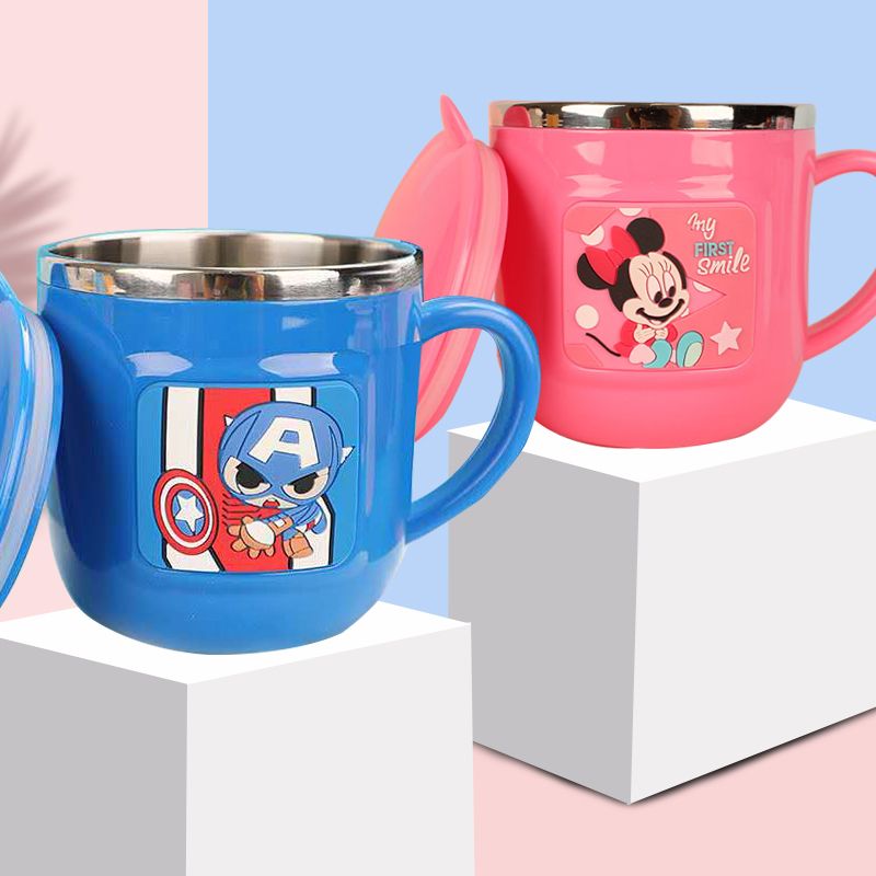Disney children's water cup with graduated milk cup 316 stainless steel water cup for boys and girls in kindergarten