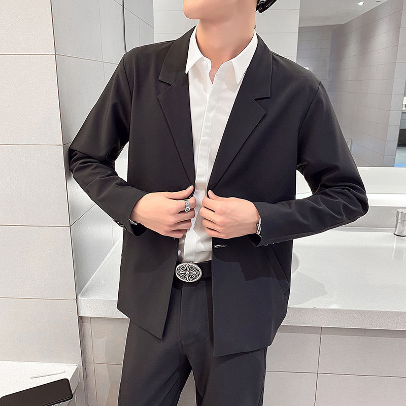 Suit men's suit high quality leisure Korean fashion youth slim fit Capris small suit two piece suit
