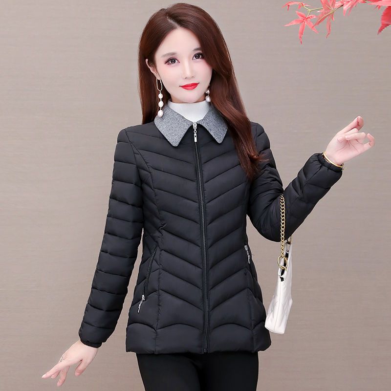 冬季外套女短款棉服2021新款中年妈妈装修身上衣轻薄女士韩版棉衣【2