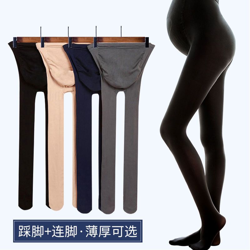 Pregnant women's leggings, spring and autumn belly support pantyhose, thin outer stockings, pregnancy autumn and winter style plus velvet bottoming socks