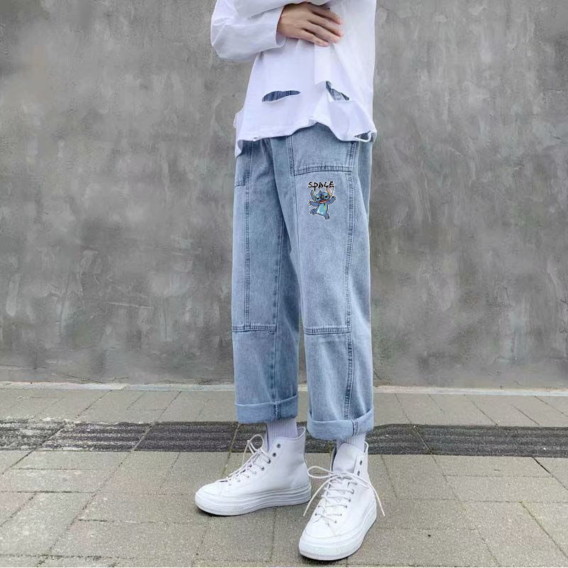 Pants men's autumn jeans men's loose straight Capris student's Korean versatile designer overalls fashion