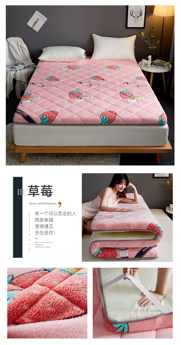 法兰绒床垫家用睡垫加厚软垫宿舍学生单人床垫子双人1.8米床褥垫