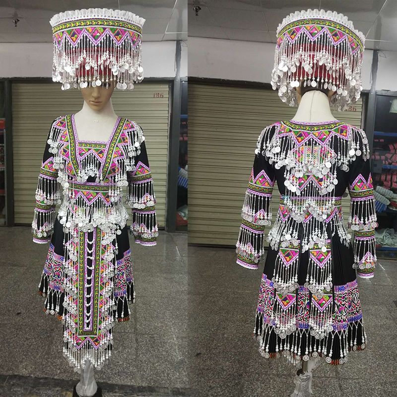 美鑫美儿贵州安顺苗族服装帽子长款新款花色2020云南文山套装【3月10