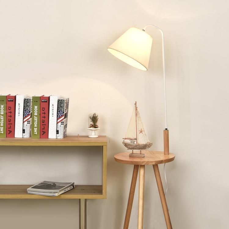 北欧落地灯 客厅卧室书房创意原木茶几灯网红ins风床头立式台灯具