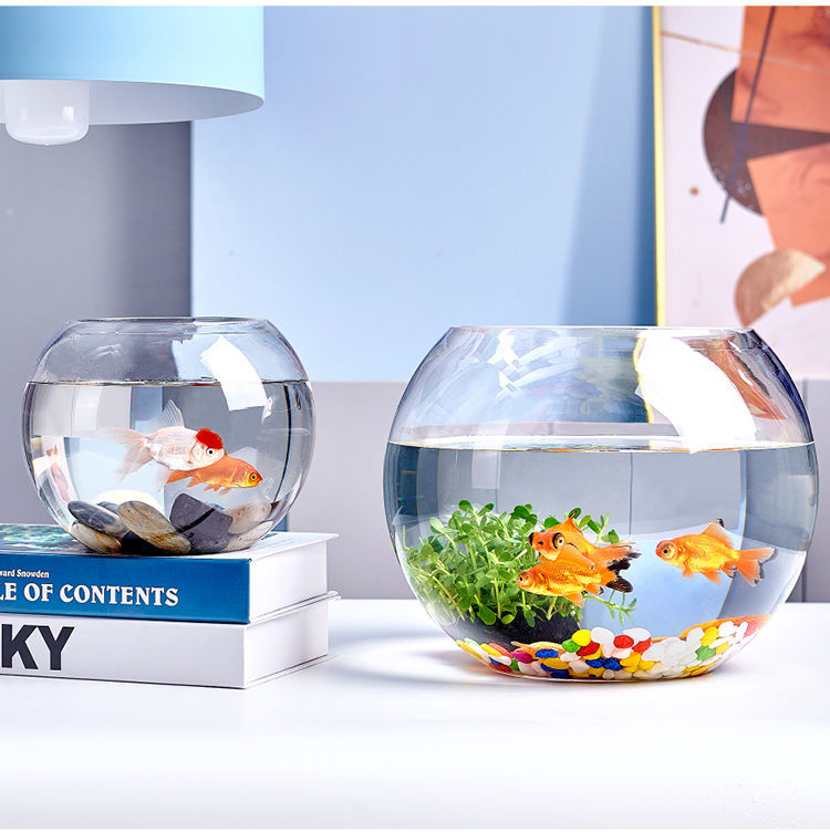 透明圆缸圆形金鱼缸生态创意玻璃鱼缸金鱼缸水培缸花瓶