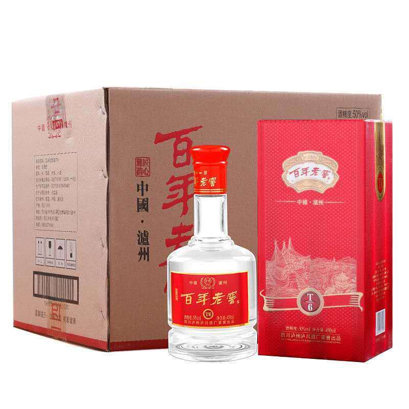 四川白酒泸州百年老窖t6浓香型白酒整箱特价酒水批发50度纯粮正宗