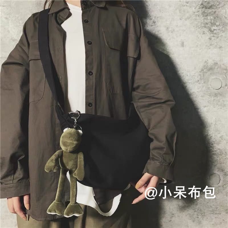 包包2020新款嘻哈帆布包大容量女學生韓版斜挎ins百搭日系學院風