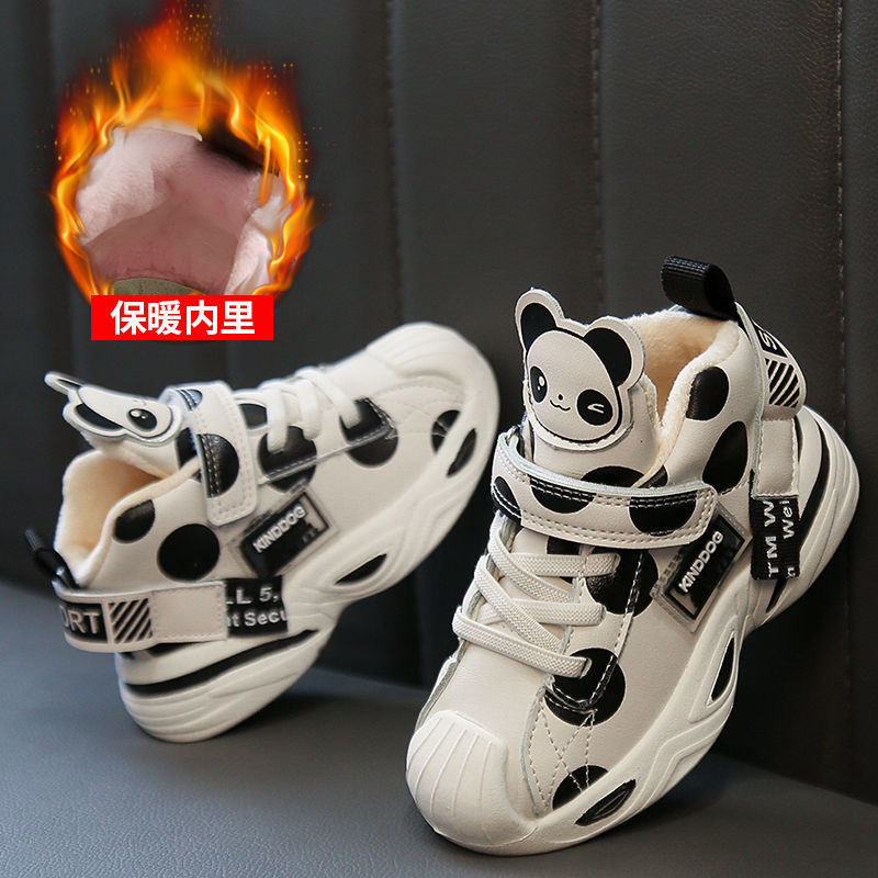 Children's cotton shoes boys and girls winter 2022 new two cotton shoes little girls baby cotton shoes plus velvet thick winter shoes