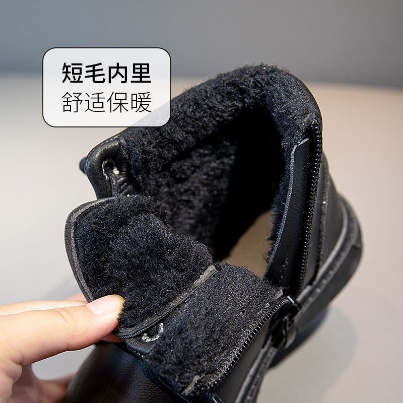 105991-班妮宝贝清仓女童马丁靴2021年秋冬季新款加绒加厚皮靴公主马丁靴-详情图