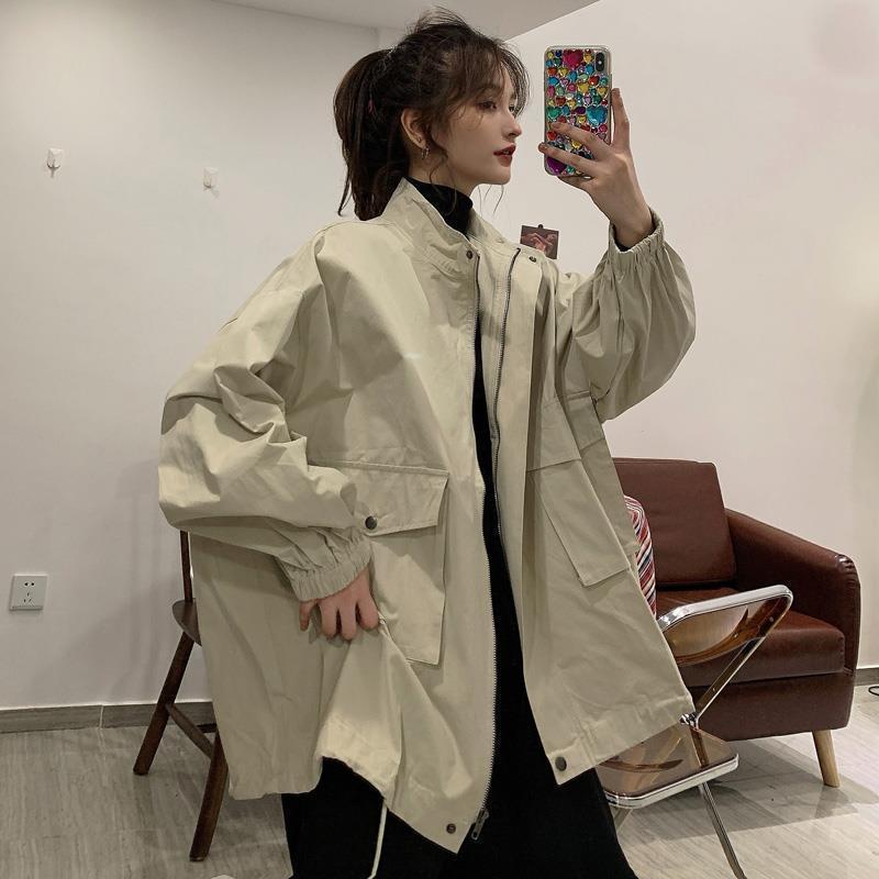 Workwear jacket female 2022 spring new ins student Korean cardigan top Harajuku style loose all-match windbreaker