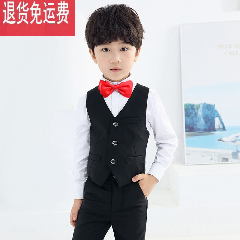 儿童西装三件套套装男童演出服花童礼服韩版中大童男孩小西服外套