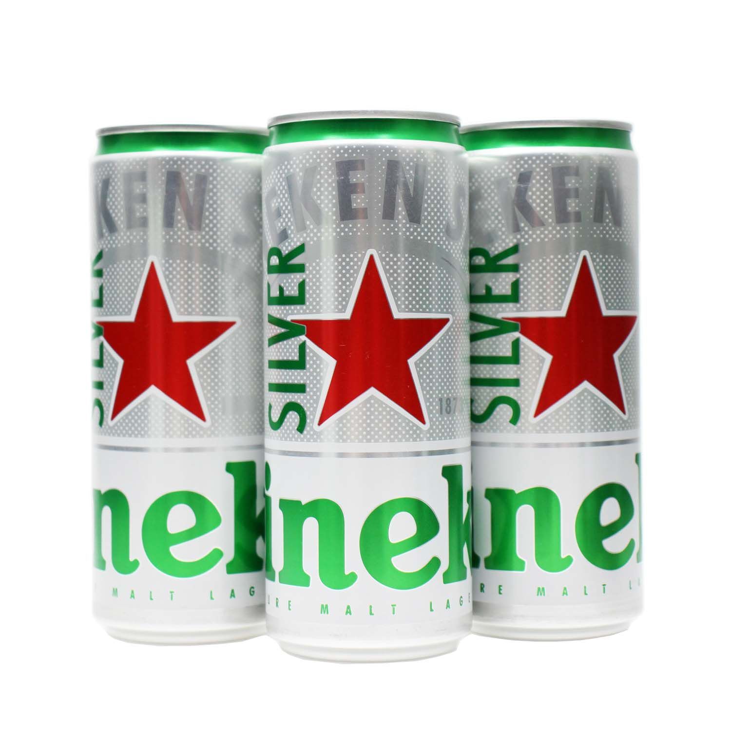 heineken/喜力星银啤酒罐装330ml*12/24罐整箱易拉罐中浓度黄啤