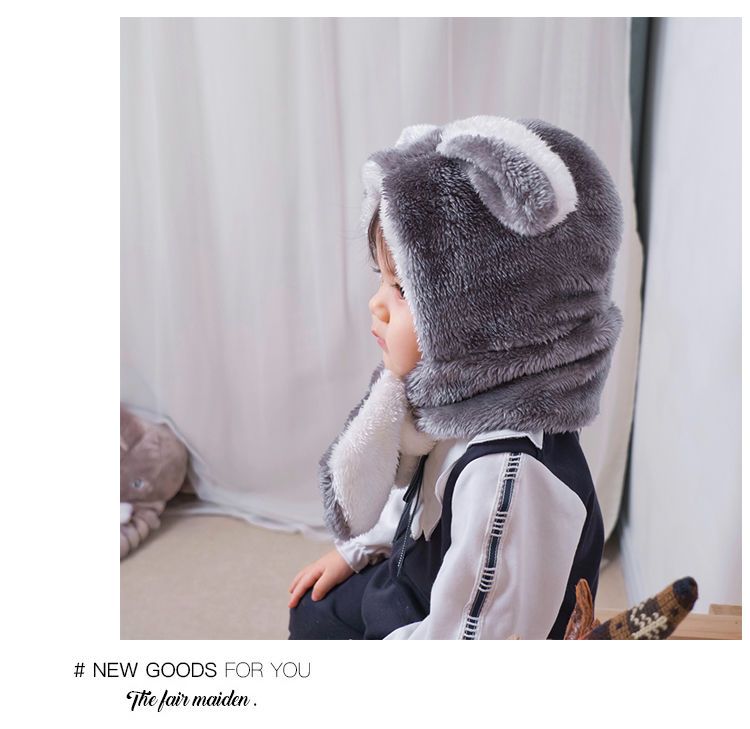 儿童帽子冬季保暖加厚一体帽双面可戴宝宝防风帽男女童秋冬护耳帽