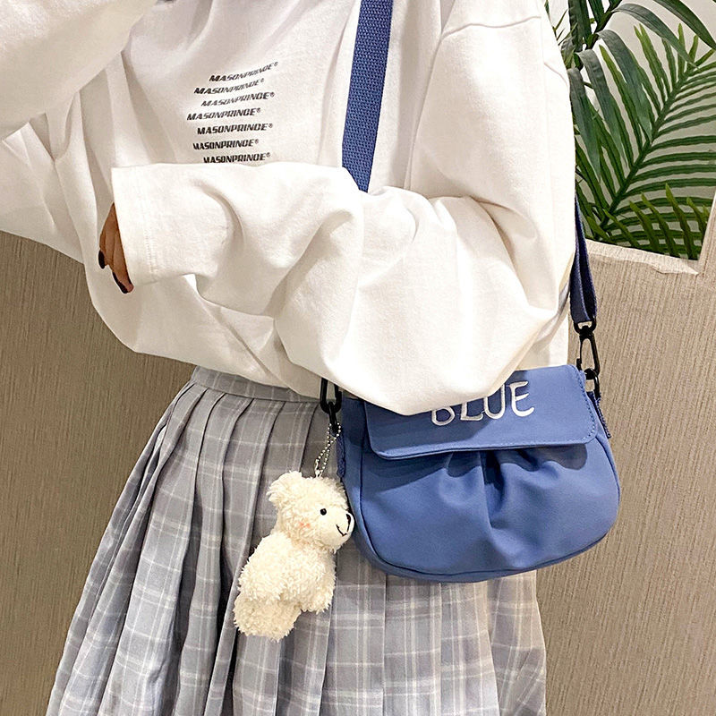 帆布包包女2020新款日系原宿可愛單肩包ins百搭休閒少女斜挎小包