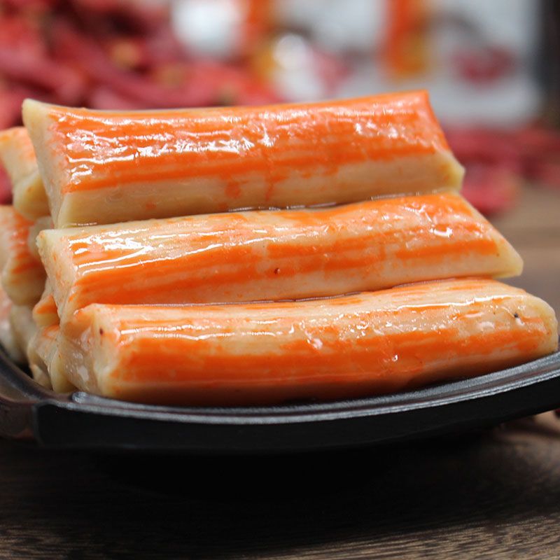 手撕蟹柳棒即食手撕蟹柳香辣蟹肉棒零食小吃休闲食品休闲食品批发