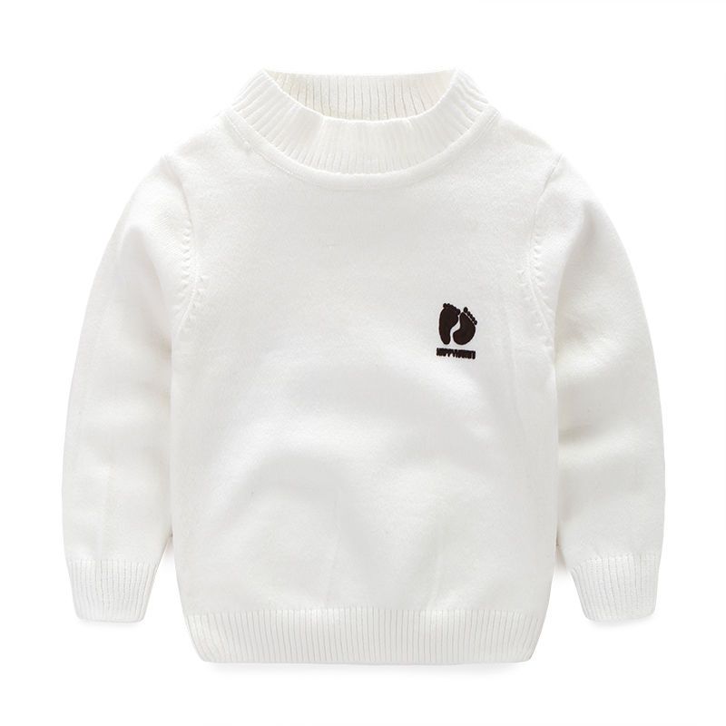 Children's autumn and winter velvet thickened sweaters boys turtleneck sweaters girls round neck sweaters baby pullover sweaters