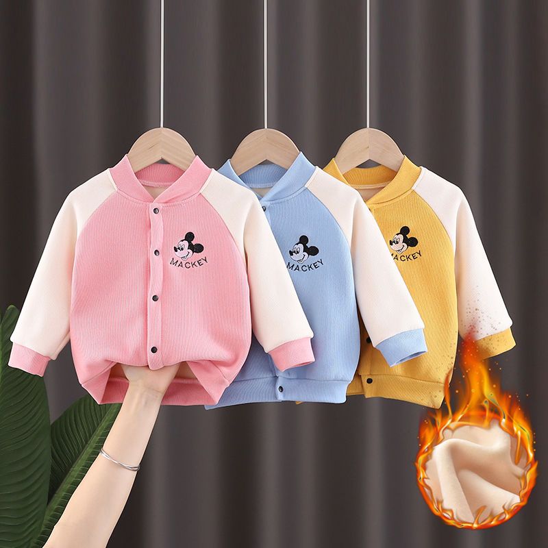 Children's jacket boys and girls cardigan autumn and winter children's fleece tops baby clothes baby spring clothes foreign style
