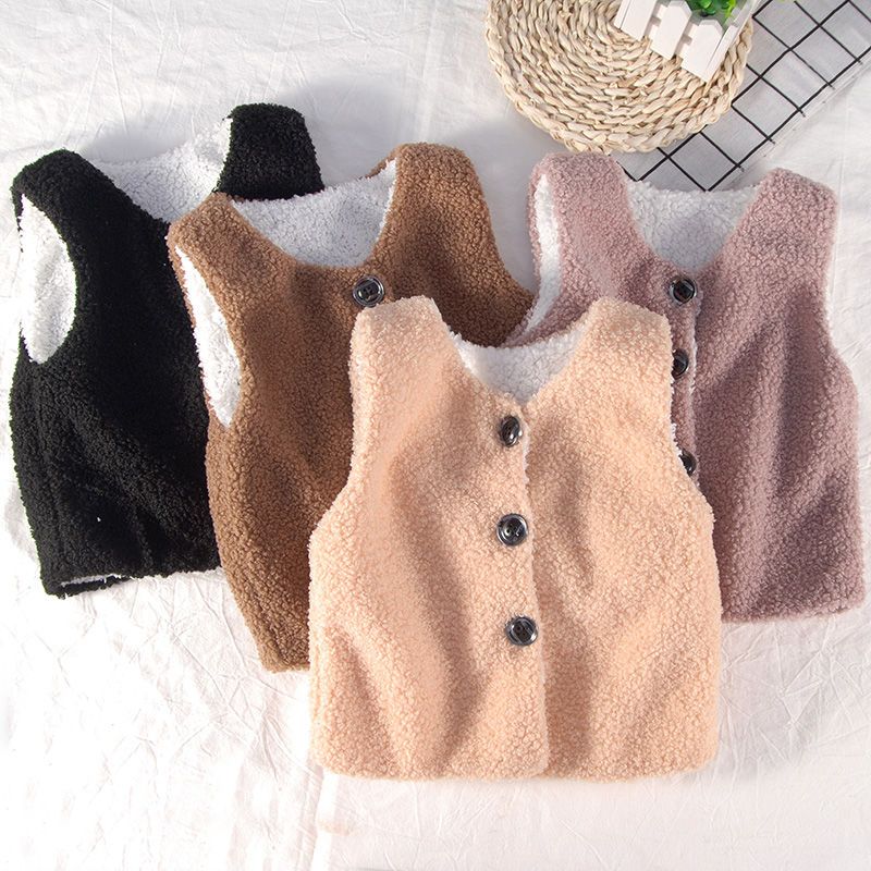 Children's Plush Baby vest in autumn and winter