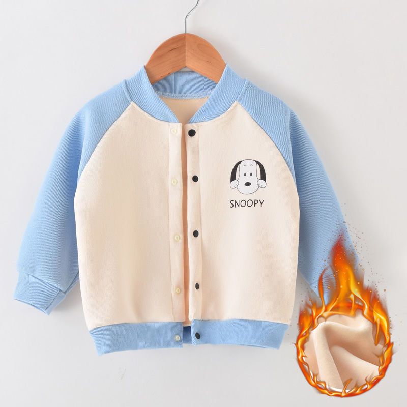 Children's jacket boys and girls cardigan autumn and winter children's fleece tops baby clothes baby spring clothes foreign style
