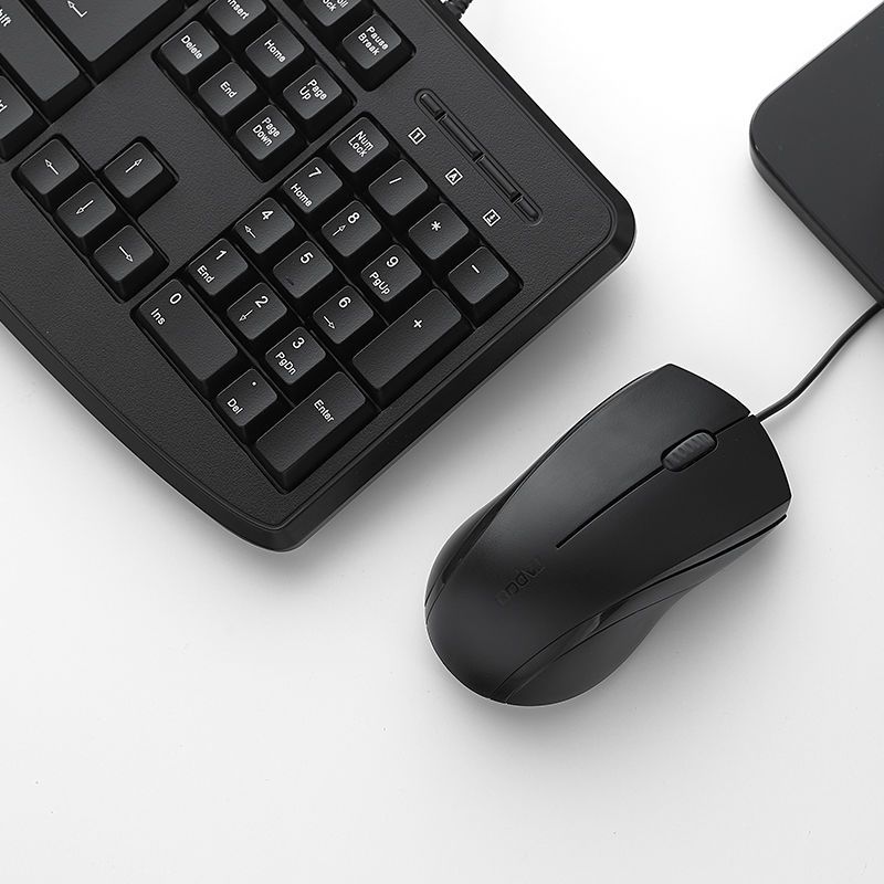 雷柏n1600n1200有线鼠标台式电脑笔记本通用静音无声家用办公usb