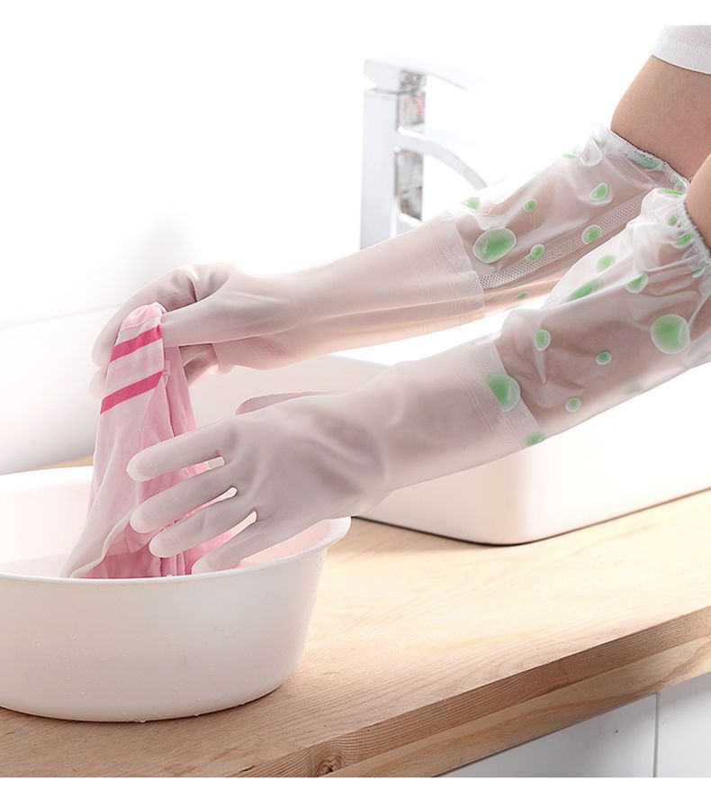 厨房洗碗手套加厚耐用型防水清洁家务女洗衣薄款乳胶橡胶胶皮手套
