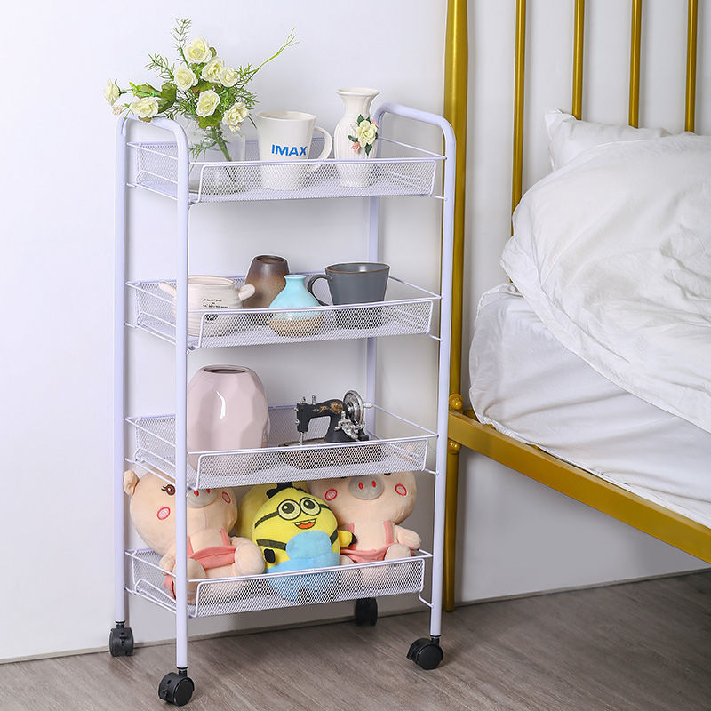 Factory direct selling kitchen shelf trolley creative multi-layer storage movable shelf trolley