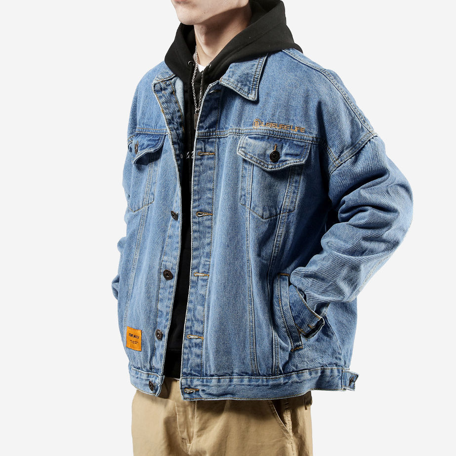 Denim jacket male students Korean style men's jacket jacket male spring and autumn trend handsome loose gown denim clothes