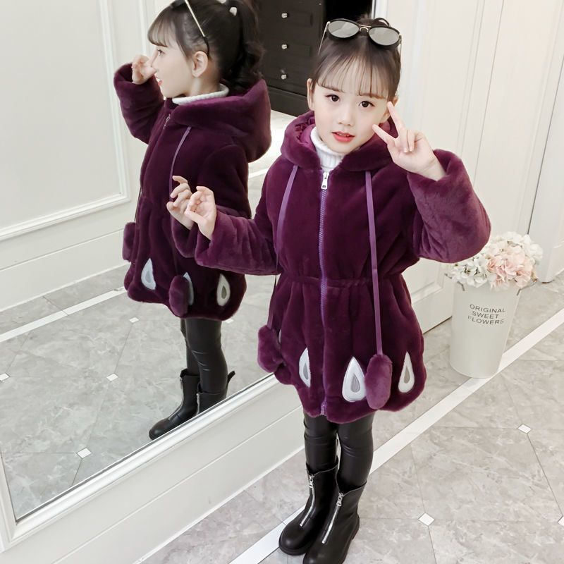 Girls Winter Jackets 2020 New Girls' Imitation Fur Jackets Children's Thickened Cotton Clothes Cotton Jackets Little Girls' Coats