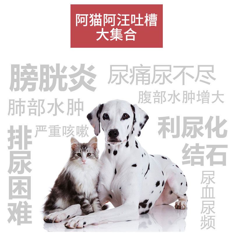 猫咪用利尿通泌尿通尿不尽狗狗尿路感染药膀胱炎尿血结石犬猫闭尿 虎窝拼