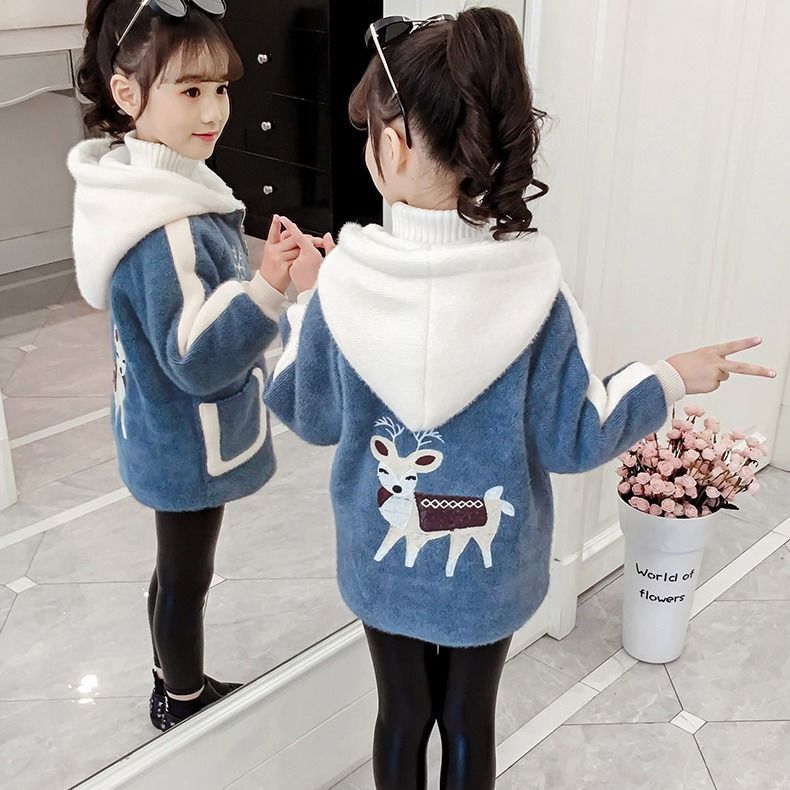 女童冬装外套2023新款儿童装女孩加厚棉衣棉袄中大童洋气加厚大衣